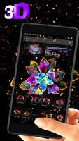 Colorful Glitter Flower 3D Theme capture d'écran 2