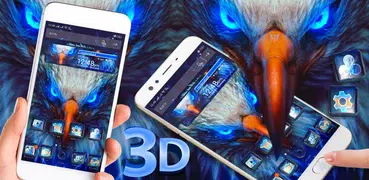 3D Eagle Glass Tech Theme 🦅