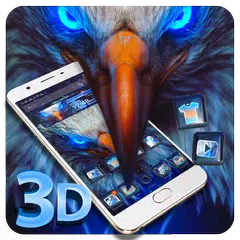 download 3D Eagle Glass Tech Theme 🦅 APK