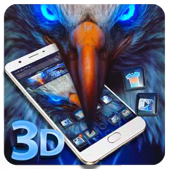 3D Eagle Glass Tech Theme 🦅 APK download