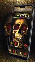 Golden Skull 3D Glass Tech Theme 💀 imagem de tela 2