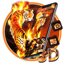 Fire Lion 3D Glass Tech Theme 🔥🐆 APK