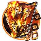Fire Lion 3D Glass Tech Theme icône