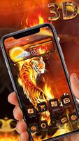 Fire Lion 3D Glass Tech Theme capture d'écran 2