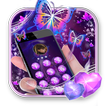 Neon Butterfly Purple Live Lock Screen Wallpaper