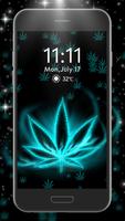 Neon Leafy Weed poster