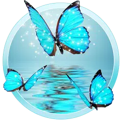 Butterfly Blue Gleam 3D Live Lock Screen Wallpaper