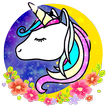 Flower Unicorn Galaxy 3D Live Lock Screen Theme