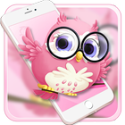 Pink Anime Cute Owl Zeichen