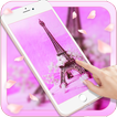 Pink Eiffel Tower Paris 3D Live Lock Screen