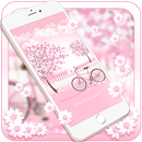 Sakura Pink Bicycle 3D Live Lock Screen Wallpapers APK