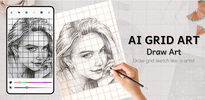 AI Grid Art : Draw Art Affiche