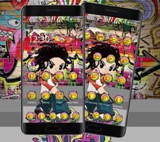 Colorful Cartoon Hiphop Graffiti Theme Affiche