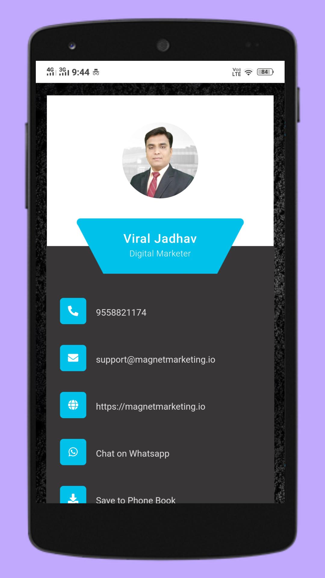 Digital Business Card Maker App by Make My vCard for ...