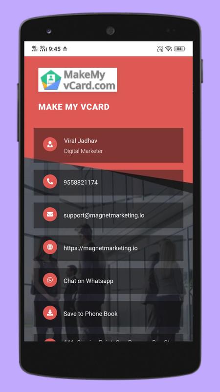 Digital Business Card Maker App By Make My Vcard For Android Apk