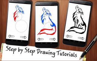 Learn to Draw Wolves Tattoo screenshot 3