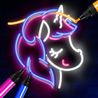 Glow Drawing Step By Step With Doodle Art icon