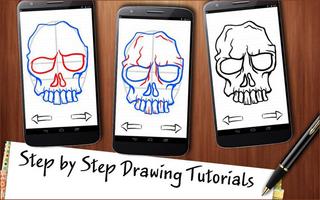 برنامه‌نما Learn to Draw Skulls Tattoo عکس از صفحه