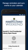 U-M Parents & Family Weekend poster