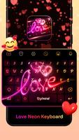 Neon Love Keyboard Affiche