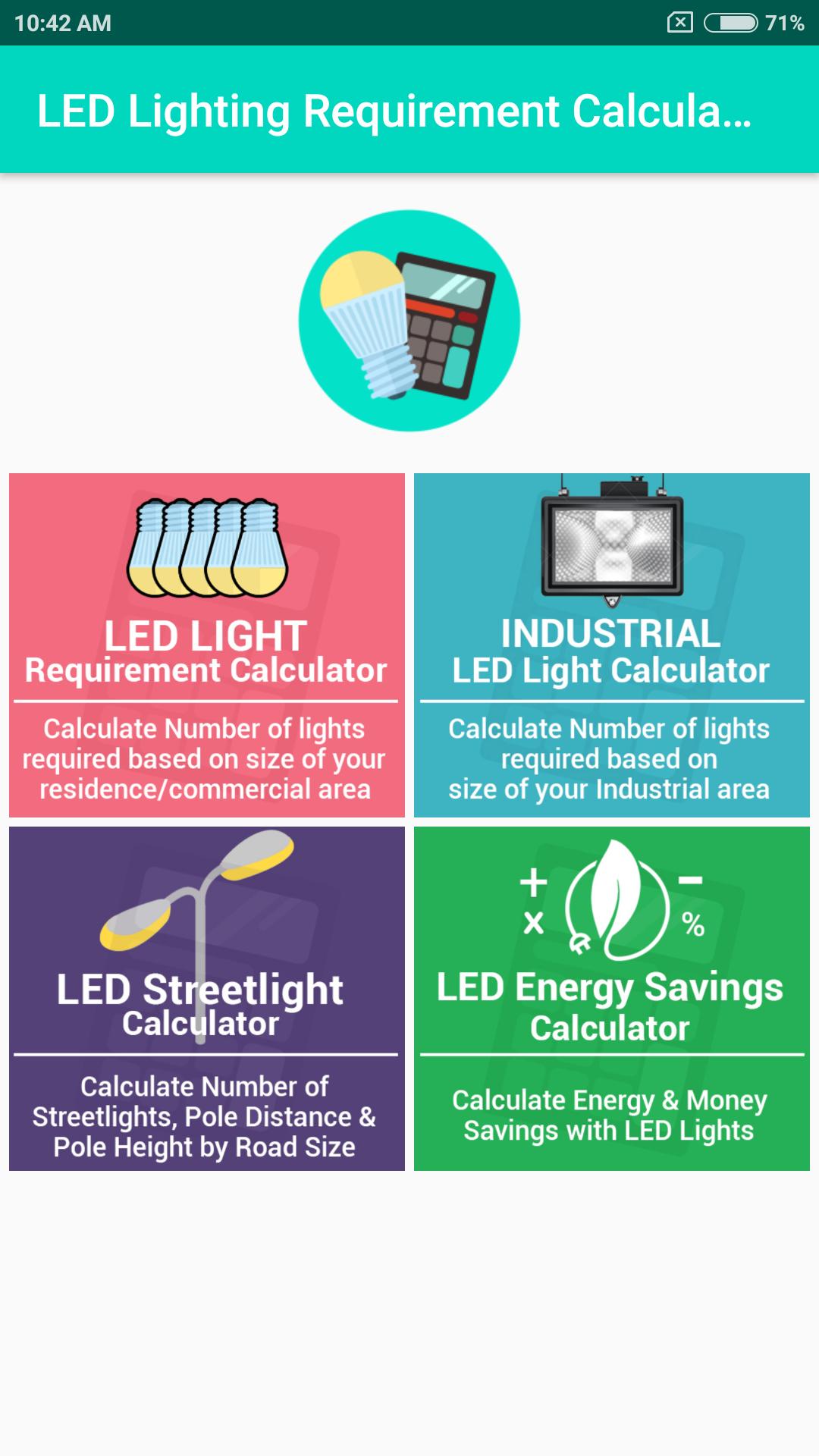 Abolido Anterior amenazar LED Light Requirement Calculator APK for Android Download