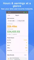 WorkHours - Time Tracker скриншот 1