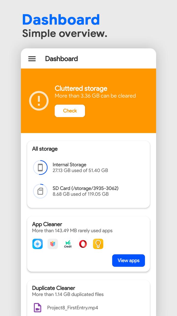 Internal storage cleaner app