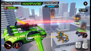 Flying Army Car Transform Robot Shooting Game 截圖 1