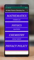 Math and Physics and Chemistry Formulas capture d'écran 1