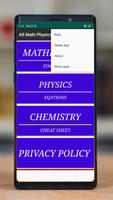 Math and Physics and Chemistry Formulas capture d'écran 2