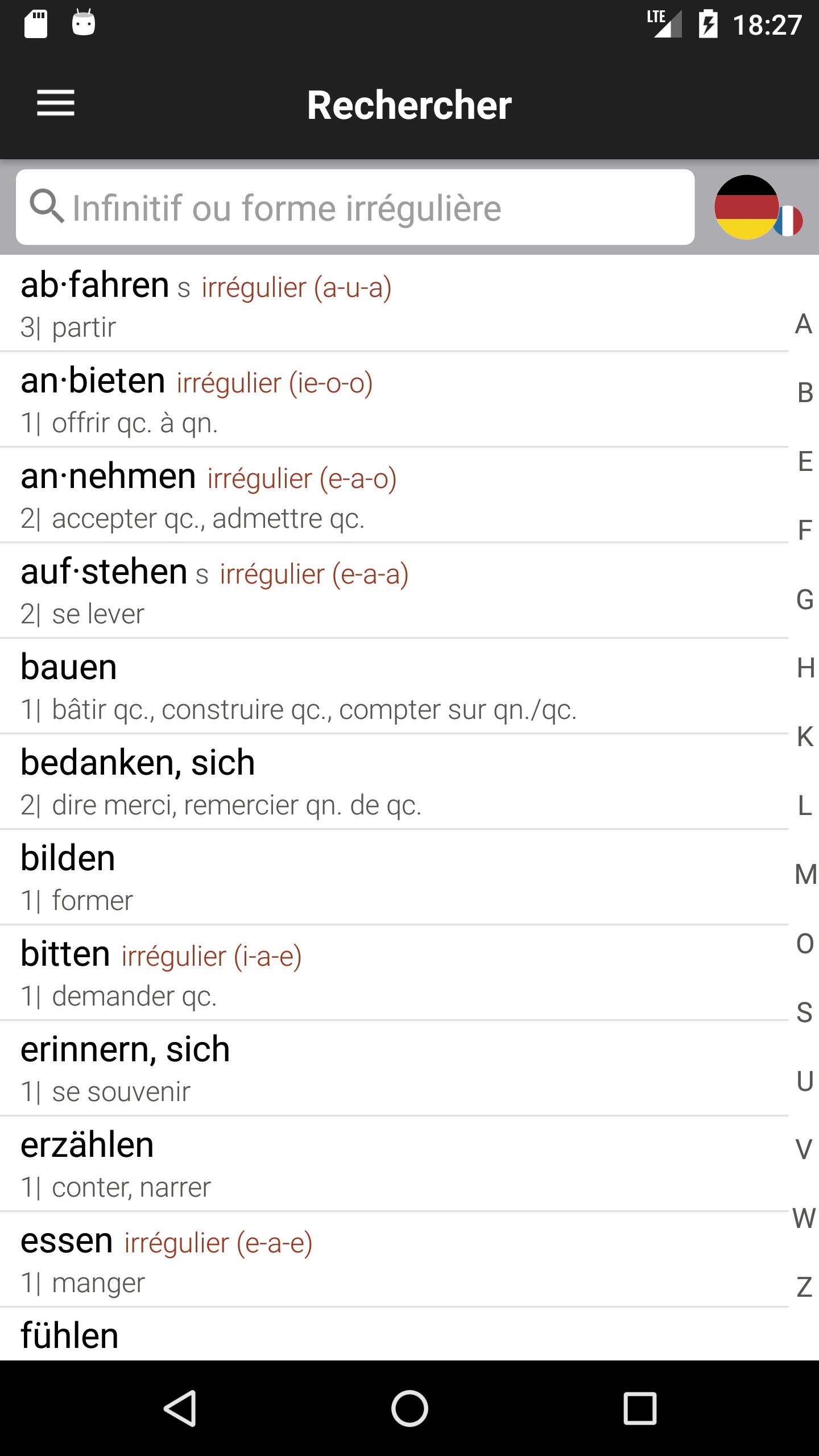 Allemand Verbes Et Formes Verbforms Deutsch L Pour Android Telechargez L Apk