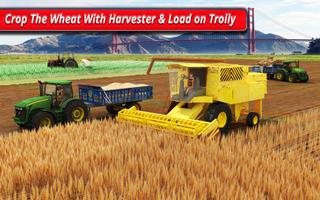 Village Tractor Farming: GBT New Farming Games 3D پوسٹر