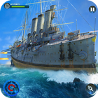 Navy Battle Ship Attack Game Zeichen