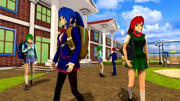 Anime lycée fille vie 3D capture d'écran 2