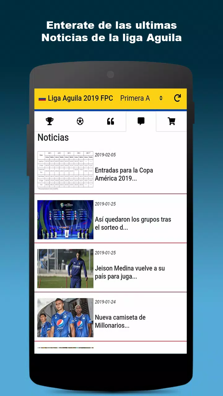 Tải xuống APK Bóng đá chuyên nghiệp Liga Aguila Colombia cho Android