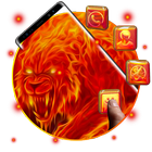 3D Fire Lion Glass Tech Theme ícone