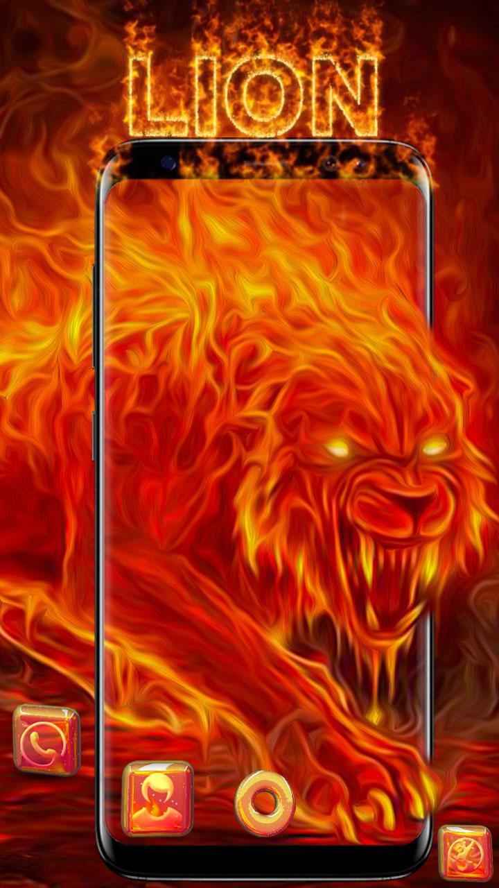 Tema 3d Fire Lion Glass Tech For Android Apk Download