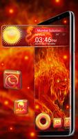 3D Fire Lion Glass Tech Theme imagem de tela 1
