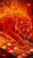 3D Fire Lion Glass Tech Theme imagem de tela 2