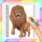 Cómo dibujar un león fácil icono