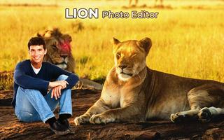 Lion Photo Frame Affiche