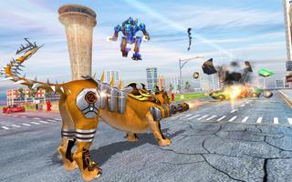 Lion Robot Car: Futuristic Robot Transformation captura de pantalla 1