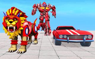Lion Robot Transform Car War sim:Super Robot Games الملصق