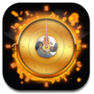 3D Gold Flame Clock Widget