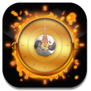 3D Gold Flame Clock Widget APK