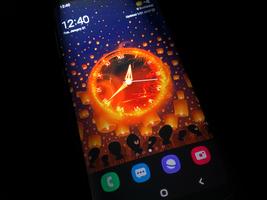 Fire Clock Analog Widget poster