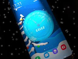 3D Frozen Clock Widget poster