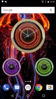 Red Neon Clock Widget captura de pantalla 3