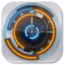 3D Neon Blue Clock APK