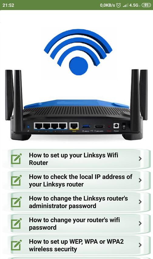 192.168.1.1 linksys wifi router setup guide for Android - APK Download